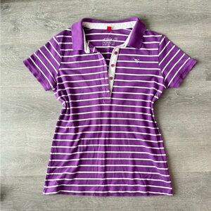 Esprit Purple Striped Polo Shirt